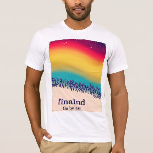 Finland retro vacation 'rainbow' poster print. T-Shirt
