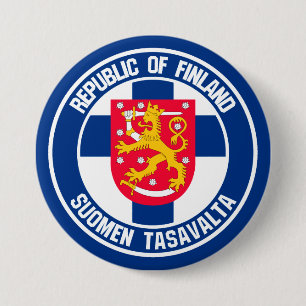 Finland Round Emblem 7.5 Cm Round Badge