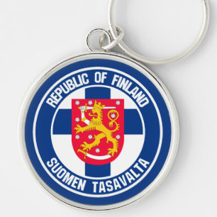Finland Round Emblem Key Ring