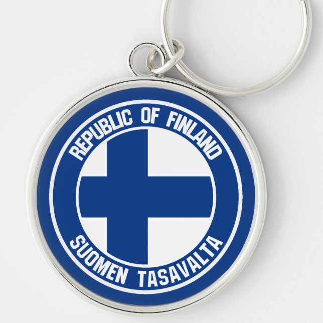 Finland Round Emblem Key Ring (Front)