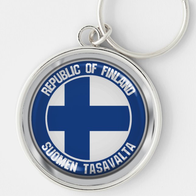 Finland Round Emblem Key Ring (Front)