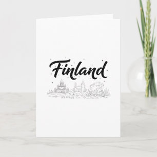 Finland Skyline Travel Vacation Outfits Card