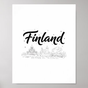 Finland Skyline Travel Vacation Outfits Poster
