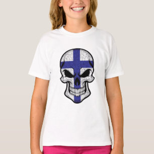 Finland Smiling Skull Flag T-Shirt