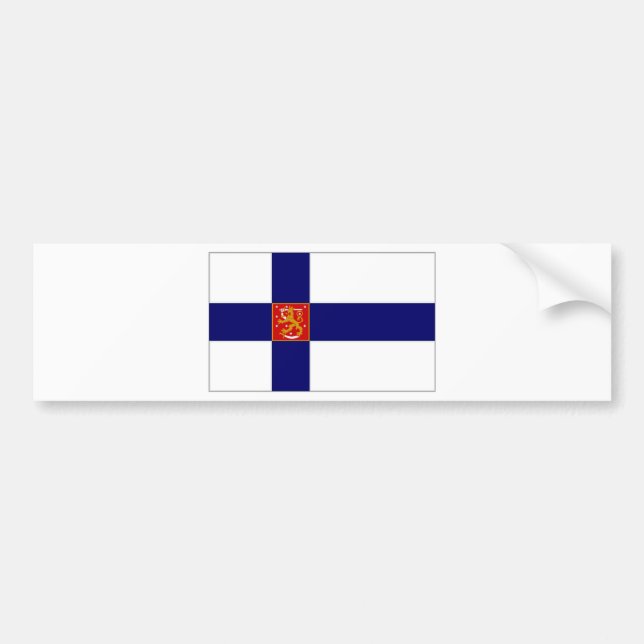 Finland State Flag Bumper Sticker (Front)