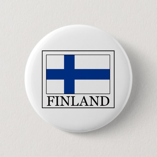 Finland sticker 6 cm round badge (Front)
