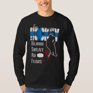 Finland Supporter Blood Sweat No Fears Ice Hockey T-Shirt
