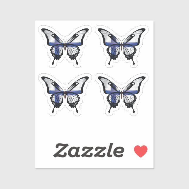 Finland Swallowtail Butterfly Flag Sticker (Sheet)