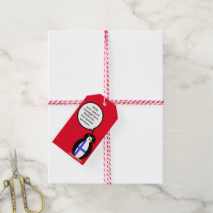 Finland Talking Ms. Penguin Personalised Gift Tags