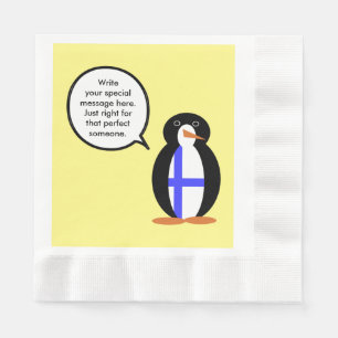 Finland Talking Ms. Penguin Personalised Napkin