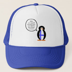 Finland Talking Ms. Penguin Personalised Trucker Hat