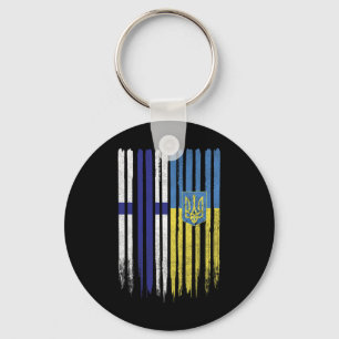 Finland Ukraine Finnish Ukrainian Flag Key Ring