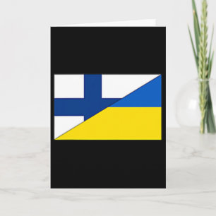 Finland Ukraine Flag Finnish Ukrainian Nationality Card