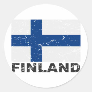 Finland Vintage Flag Classic Round Sticker