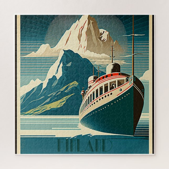 Finland Vintage Travel Art Puzzle (Vertical)