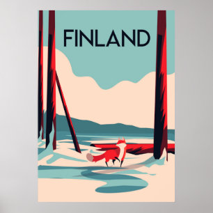 Finland vintage travel poster