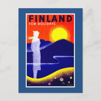 Finland Vintage Travel Poster Postcard