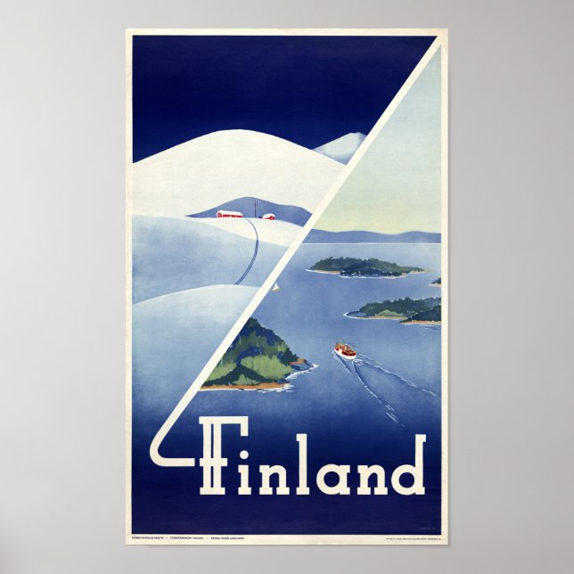 Finland Vintage Travel Poster Restored (Front)