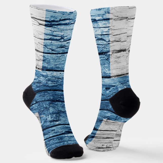Finland wooden flag socks (Angled)