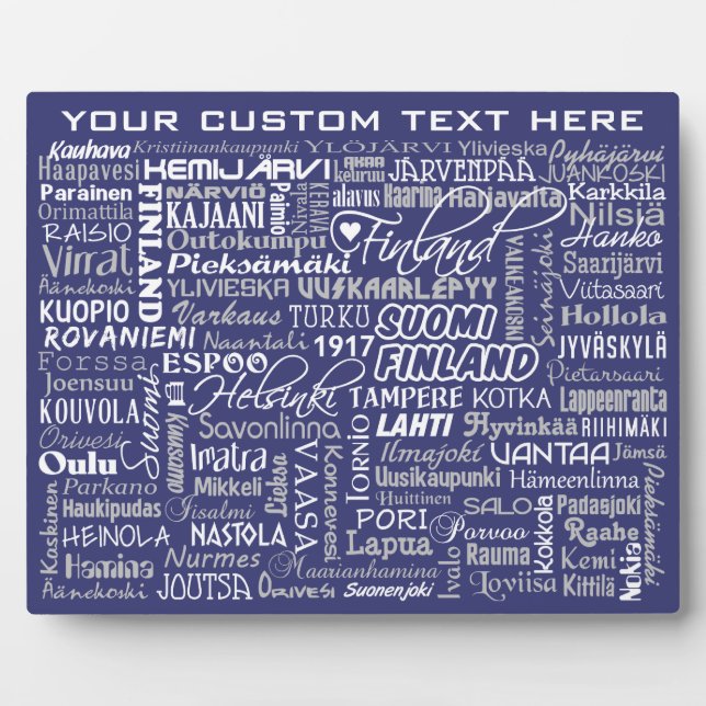 Finland's Towns custom color plaque (Front)