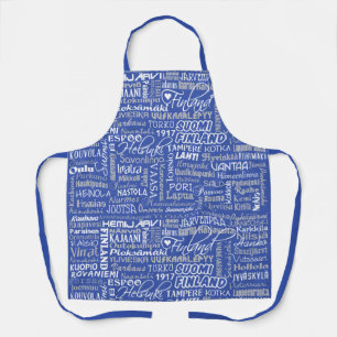 Finland's Towns custom colour Apron