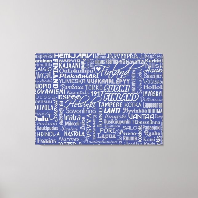 Finland's Towns custom colour canvas print (Front)