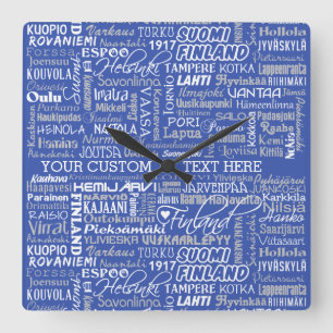 Finland's Towns custom colour wall clock