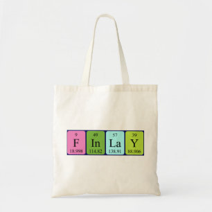 Finlay periodic table name tote bag