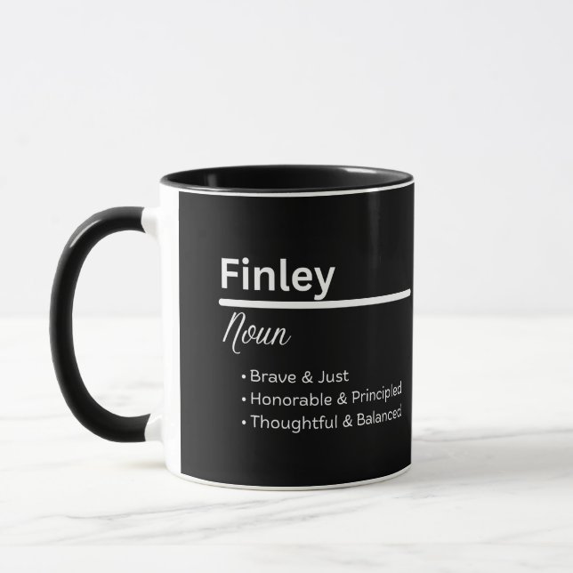 Finley Boy Name Definition Personalized Mug (Left)