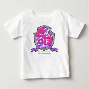 Finley name meaning unicorn princess letter F Baby T-Shirt