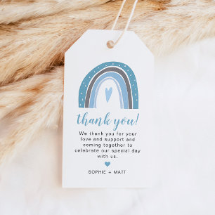 FINN   Dusty Blue Bohemian Boho Slate Rainbow Gift Tags