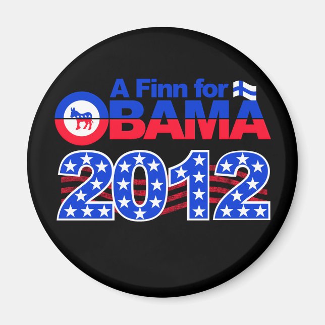 FINN FOR OBAMA 2012 magnet (Front)