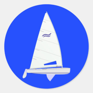 Finn Racing Sailboat onedesign Olympic Class Classic Round Sticker