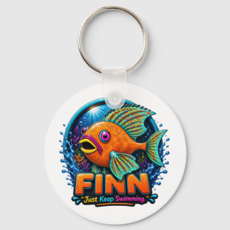 Finn the Dolphin – “Ride the Waves of Wonder” Key Ring