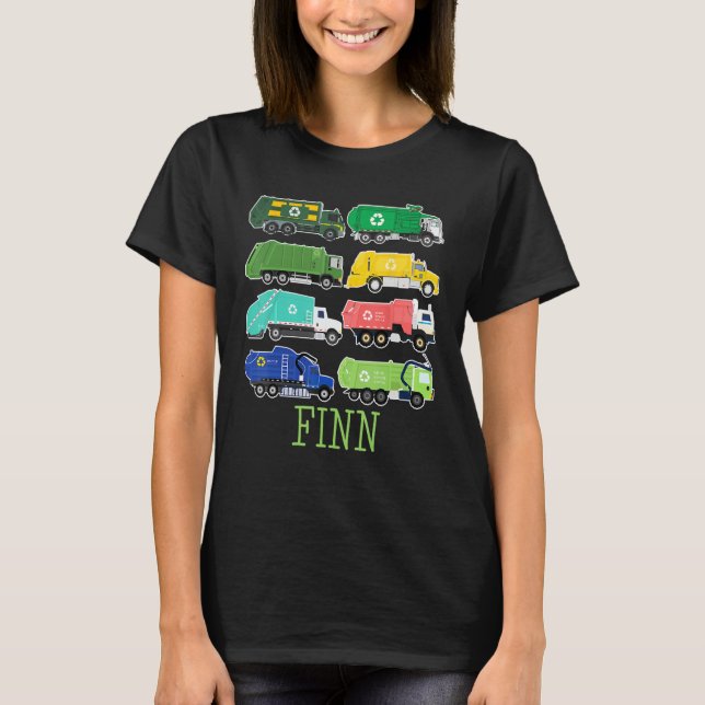 Finn Trash Truck For Kids Collector Ecologist Garb T-Shirt (Front)