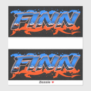Finn Vorname Name Graffiti Aufkleber Sticker