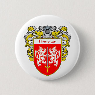 Finnegan Coat of Arms (Mantled) 6 Cm Round Badge