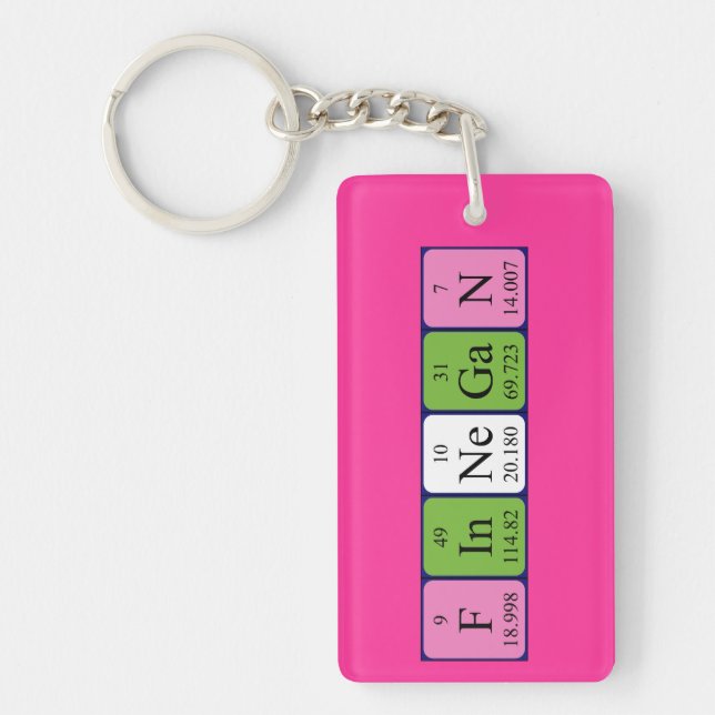 Finnegan periodic table name keyring (Front)
