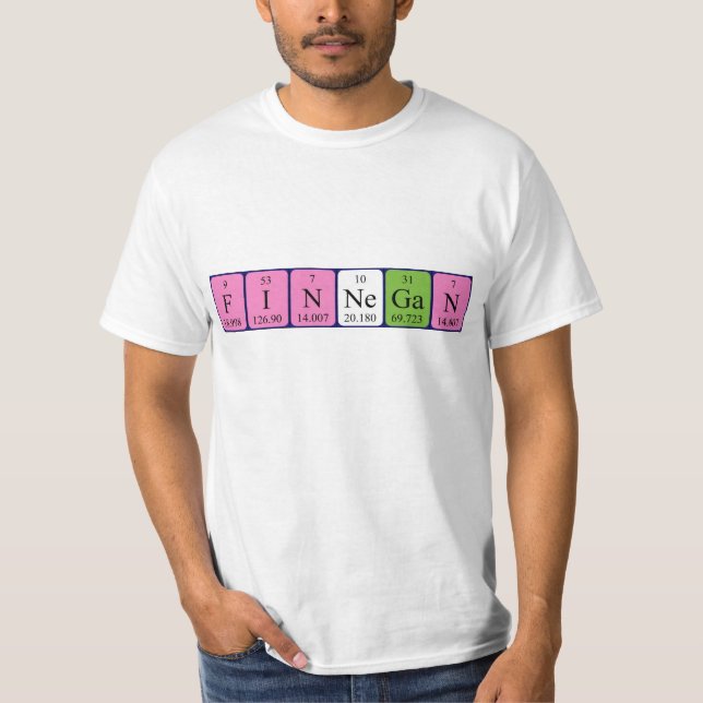 Finnegan periodic table name shirt (Front)