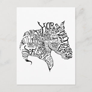 Finnhorse Freehand Typography Postcard