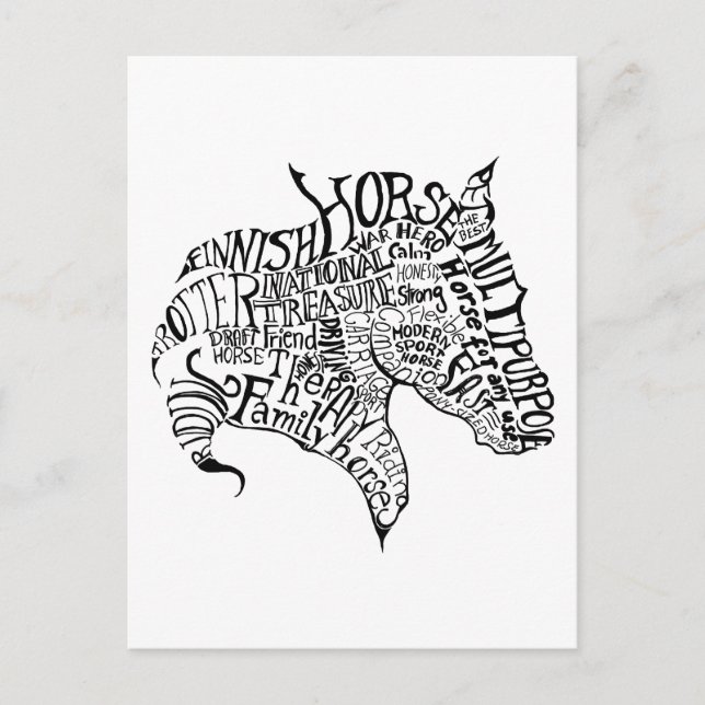 Finnhorse Freehand Typography Postcard (Front)