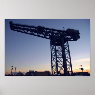 Finnieston Crane at sunset over Glasgow Poster