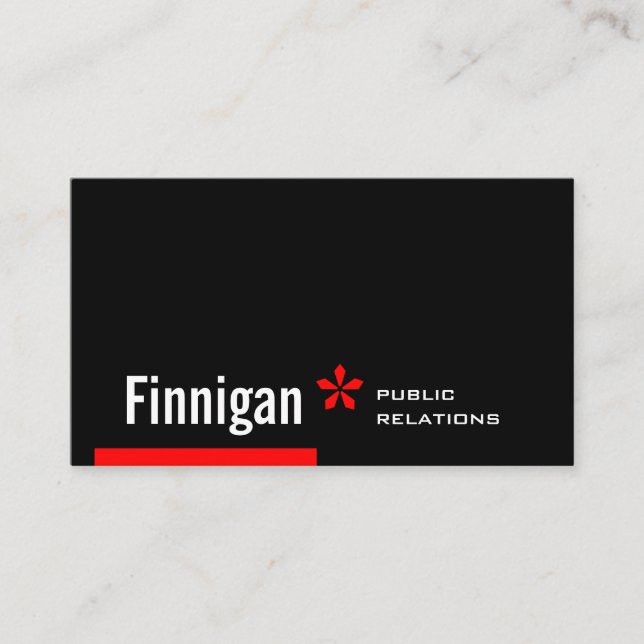 Finnigan Big Redstripe Asterisk Business Card (Front)