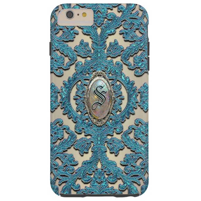 Finnigan Sopra Damask Elegant Monogram Plus Case-Mate iPhone Case (Back)