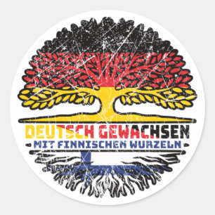 Finnisch Deutsch Deutschland Baum Wurzel Classic Round Sticker