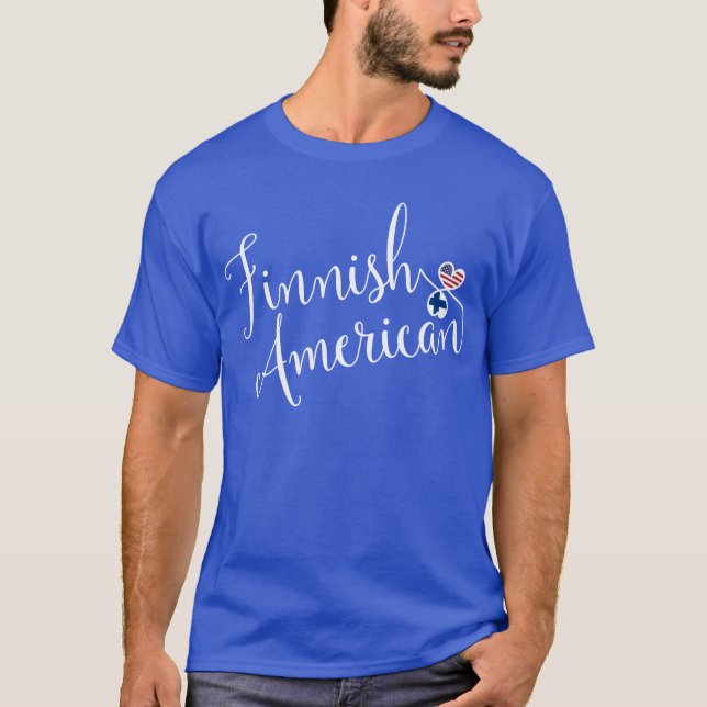 Finnish American Entwinted Hearts T-Shirt, Finns T-Shirt (Front)