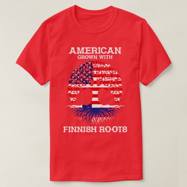 Finnish American USA Finland T-Shirt (Design Front)