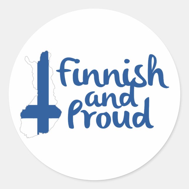 Finnish and Proud Classic Round Sticker (Front)
