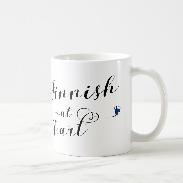 Finnish At Heart Mug, Finland Coffee Mug (Right)