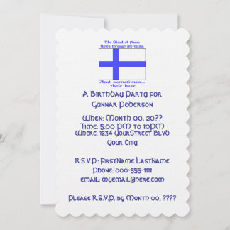 Finnish Blood Beer Birthday Party  Invitation